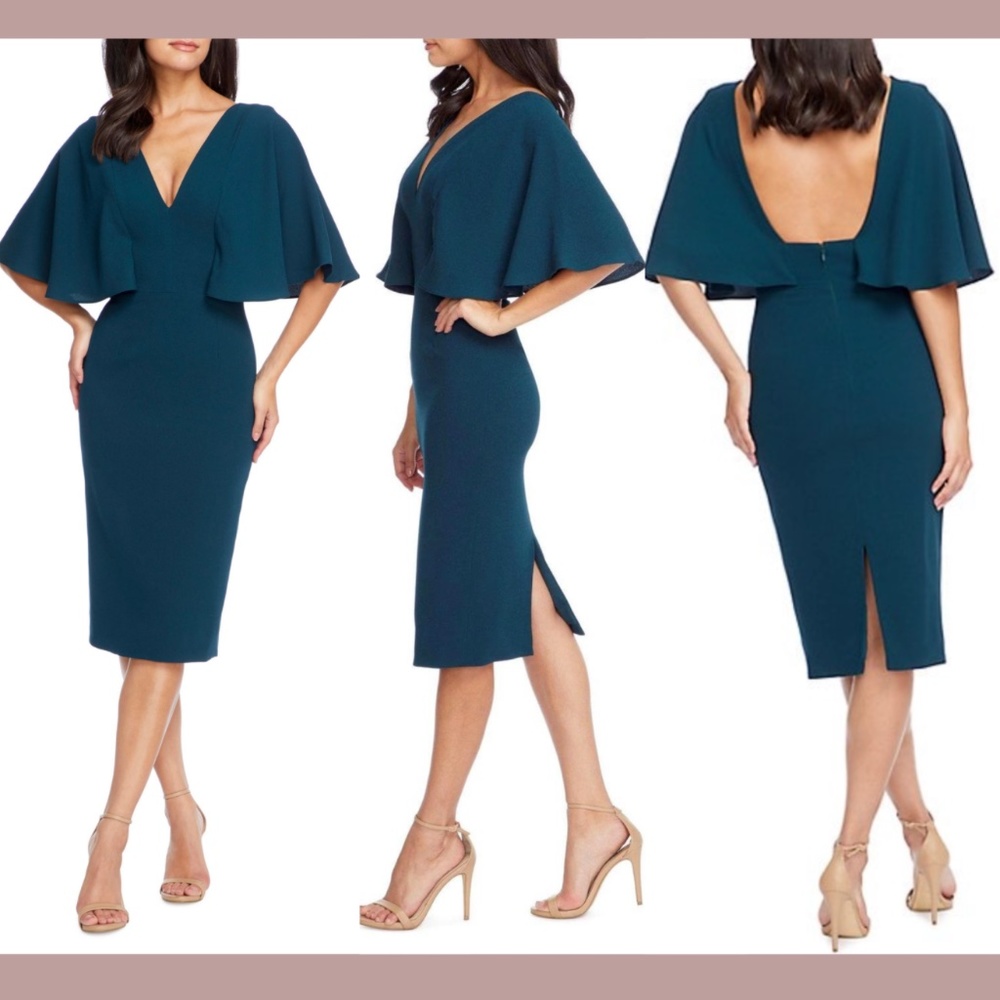 NEW Dress the Population [ XS ]‎ Louisa Butterfly Sleeve Cocktail Dress